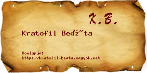 Kratofil Beáta névjegykártya