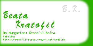 beata kratofil business card