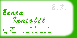 beata kratofil business card
